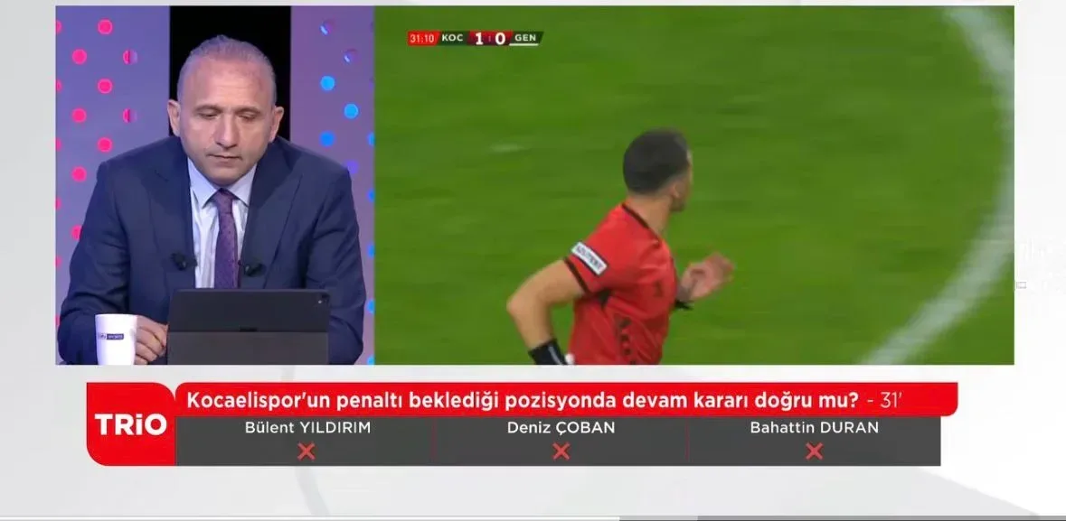 Trio ekibi, tartışmalı pozisyona penaltı dedi
